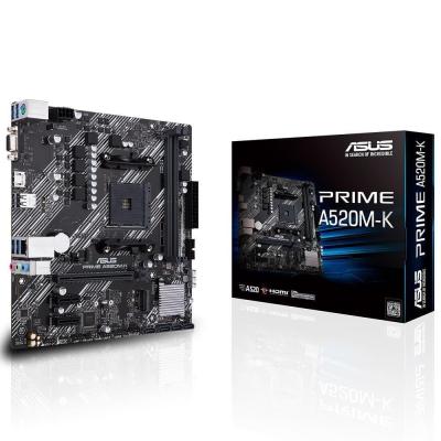 ASUS PRIME A520M-K A520 Soket AM4 AMD Ryzen DDR4 4600MHz (O.C.) M.2 Anakart