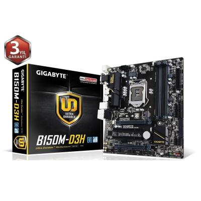 Gigabyte B150M-D3H Intel B150 Express Soket LGA1151 DDR4 2133MHz Sata 3 M.2 USB 3.0 Micro ATX Anakart