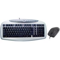 A4 TECH KB-21620D PS/2 Q Trk Optic Mouse Gümüş/Siyah Multimedya Klavye & Mouse Set