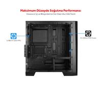 AEROCOOL micro Tower 500W 80+ Gaming Cylon Mini RGB AE-CYLN-MINI mATX PC Kasası Akrilik Panel Siyah