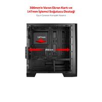 AEROCOOL micro Tower 500W 80+ Gaming Cylon Mini RGB AE-CYLN-MINI mATX PC Kasası Akrilik Panel Siyah