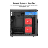 AEROCOOL POWERSIZ QS183 Advance AE-QS183A STANDART MID-TOWER KASA SİYAH