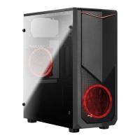 AEROCOOL mid Tower Powersiz Gaming TomaHawk AE-TMHWK-RD ATX PC Kasası Akrilik Panel Siyah