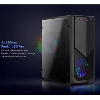 AEROCOOL mid Tower Powersiz Gaming TomaHawk AE-TMHWK-RD ATX PC Kasası Akrilik Panel Siyah