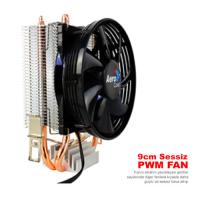 AEROCOOL VERKHO2 AE-CC-VERKHO2 İntel + AMD Ryzen Bakır / Alüminyum Heat - Pipe 9 cm Fan İşlemci Soğutucusu