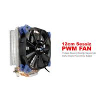 AEROCOOL VERKHO4 AE-CC-VERKHO4 İntel + AMD Ryzen Bakır / Alüminyum Heat - Pipe 12 Cm Fan İşlemci Soğutucusu