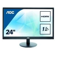 AOC 23.6 E2470SWH 1Ms M.M DSUB,DVI,HDMI Led Monitör Siyah