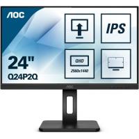 AOC Q24P2Q 23,8" 4ms, 75Hz, Quad HD 2K IPS Panel, Pivot, Analog, HDMI, DP, Entegre Hoparlörler, Monitör