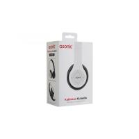 ASONIC AS-K02 Bluetooth Kablosuz Kulaklık, Mikrofon, SD Kart Okuma (Beyaz)
