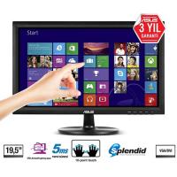 ASUS 19.5 VT207N 5Ms D-SUB DVI Dokunmatik Led Ekran Siyah