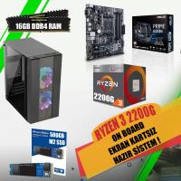 Asus Prime A320M - Ryzen 3 2200G - 16GB DDR4 Ram - 500GB M2 SSD - 500W PSU