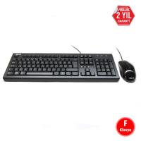 ASUS U2000 F Klavye Mouse Set Kablolu USB (Siyah)