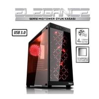 BOOST Elegance Serisi VK-G1006R PSU Yok Mid Tower Gaming Kasa Temperli Panel 4x120mm Led Fan
