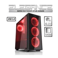 BOOST Elegance Serisi VK-G1007R PSU Yok Mid Tower Gaming Kasa Temperli Panel 4x120mm Led Fan