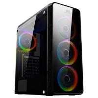 BOOST VK-G3904S PSU Yok Mid Tower Gaming Kasa Full Siyah Arcylic Halo Rainbow RGB Fan