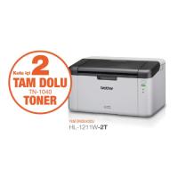 BROTHER HL-1211W-2T LAZER 20ppm Yazıcı Wifi 2 adet Tam Dolu Orijinal Toner ile Birlikte