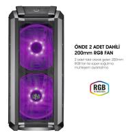 COOLERMASTER POWERSIZ H500P MCM-H500P-MGNN-S11 2 X RGB FANLI GAMING MID-TOWER KASA SİYAH