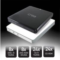 CREA 2.5" USB 2.0 D1 Sata Alüminyum Slim DVD Yazıcı Kutusu Parlak Siyah