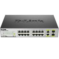 D-LINK 16port 8port PoE DES-1018P 10/100 2x SFP Yönetilemez Switch 80w Desktop