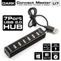 Dark Connect Master U7 7 Port Çoklayıcı Hub 5V Adaptörlü DK-AC-USB27