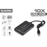 Dark DK-AC-USB210 10 Port Usb 2.0 Çoklayıcı Hub (5V Adaptörlü)