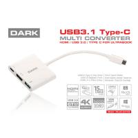 Dark DK-AC-U31X32 3 in 1 Usb3.1 Type C - Usb3.0 HDMI Dönüştürücü (4K UHD 60HZ)