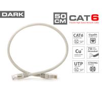 DARK DK-CB-NT6U50G Cat6 Utp ( 0.50 Metre ) %100 Bakır Gri Patch Kablo