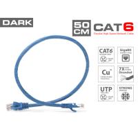 DARK DK-CB-NT6U50BU Cat6 Utp ( 0.50 Metre ) %100 Bakır Mavi Patch Kablo