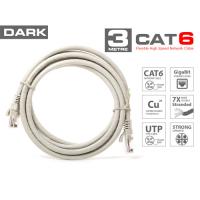 DARK DK-CB-NT6U300G Cat6 Utp ( 3 Metre ) %100 Bakır Gri Patch Kablo
