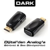 Dark DK-HD-AHDMIXVGA2 HDMI to VGA SES Aktif Dönüştürücü