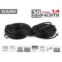 DARK DK-HD-CV14L3000A HDMI kablo ( 30 Metre ) 1.4 VER. 3D METAL UÇLU Altın Uç 4K,Kılıflı Görüntü Kablosu