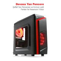 DARK F40 DKCHF40P400 400W Micro Atx Gaming Kasa 2 Kırmızı Led Fanlı