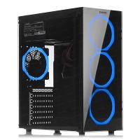 DARK mid Tower Powersiz Gaming Spirit DKCHSPTB ATX PC Kasası Temperli Cam Siyah 3x 12cm Mavi LED Fan