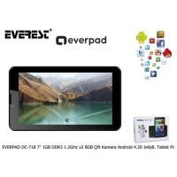 EVEREST EVERPAD DC-718 1GB DDR3 1.5GHz x4 Çekirdek 8GB 7 0.3-2.0MP Çift Kamera Distribitör Beyaz