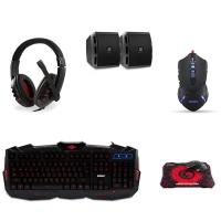 EVEREST Q USB SGM-K77 Trk Multimedia Klavye Optic Mouse Siyah Kulaklık Hoparlör Mouse Pad