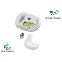 Everest SM-RC7 Usb Şarj Edilebilir Kablosuz Beyaz Mouse
