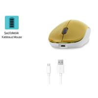 Everest SM-RC7 Usb Şarj Edilebilir Kablosuz Gold Mouse