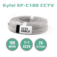 Eyfel EF-C100 CCTV 2+1 2x0.22 Folyolu Lüks 100M CCTV Kablo