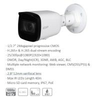 EZ-IP IP Bullet 2mp 2.8-12mm Motorize IPC-B2B20-ZS 1/2.7 CmoS DWDR 40metre IP Kamera MicroSD H265+ PoE