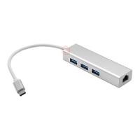 FRISBY FA-7650TC 10/100 1port Type-C Ethernet,3x USB Çoklayıcı Alüminyum