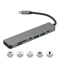 FRISBY FA-7662TC 2port Type-C & Ethernet,HDMI,Type-C Kart Okuyucu Siyah USB Çoklayıcı Hub