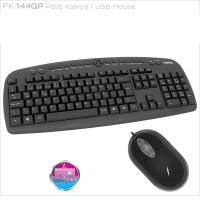 FRISBY Q PS/2 FK-144QP Trk Multimedia Klavye USB Optic Mouse Siyah