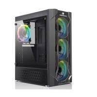 GameBooster mid Tower Powersiz Gaming GB-L06B ATX PC Kasası Temperli Cam Siyah