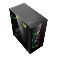 GAMEMAX 650W 80+ Bronze Aktif PFC DRACO XD A363-TA 4X RGB FANLI GAMING MID-TOWER KASA