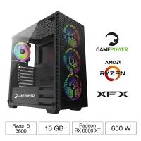 GAMEPOWER HUNTER RYZEN 5 3600 16GB 500GB SSD 8GB RX 6600XT DOS