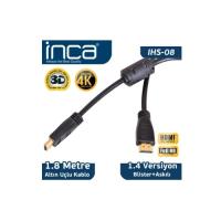 INCA HDMI 1.8metre IHS-08 HDMI HDMI Kablo 4K Ultra 3D Altın Uçlu