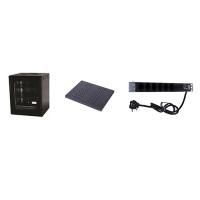 KABİN YH1266 12U 600X600 Duvar Tipi 1x Sabit Raf + 6lı Grup Priz Server Kabini