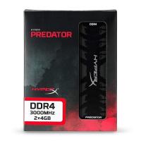 KINGSTON DDR4 8gb (2x4gb) 3000mhz HyperX Predator HX430C15PB3K2/8 PC Ram CL15 288pin 1.2v Siyah Soğutuculu