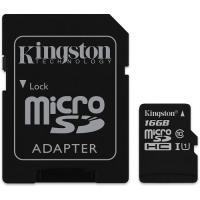 KINGSTON MicroSD 16GB SDC10G2/16GB Class10 Adaptörlü Hafıza Kartı