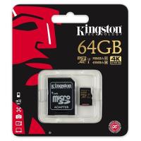 KINGSTON MicroSD 64GB SDCG/64GB Class U3 Adaptörlü Hafıza Kartı 90mb/sn 45mb/sn